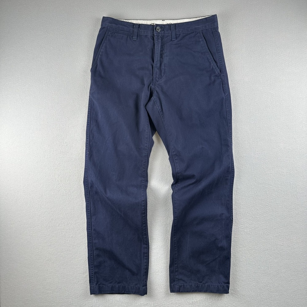 Eddie Bauer Chino Pants Mens 32x32 Navy Blue Legend Wash Classic Fit Cotton